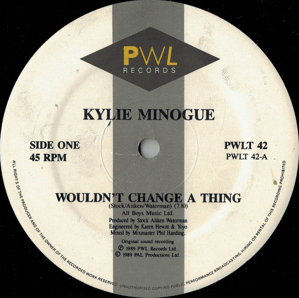 Kylie Minogue - Wouldn't Change A Thing - Used Vinyl Record 12" image 3