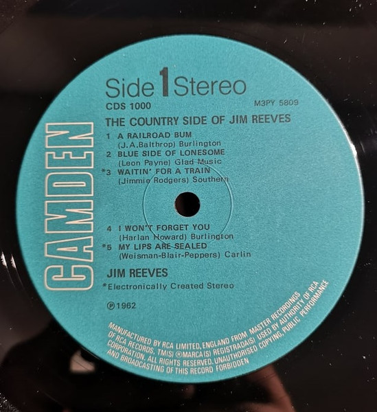 Jim Reeves - Country Side Of - Used Vinyl Record image 3