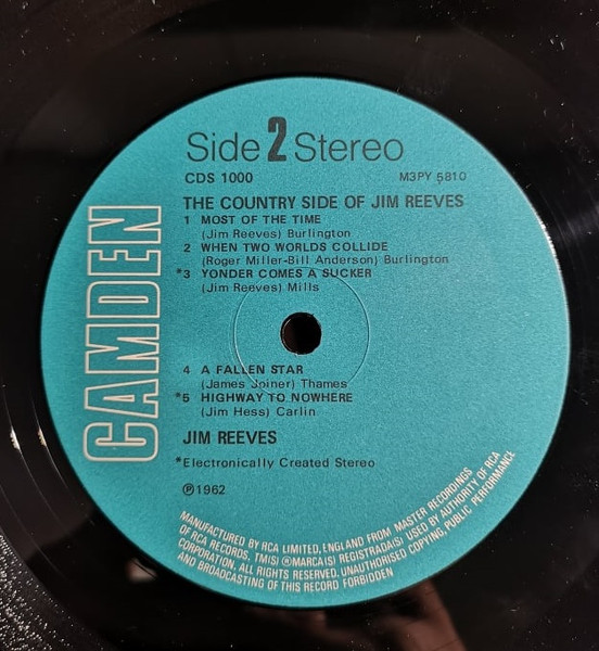 Jim Reeves - Country Side Of - Used Vinyl Record image 4