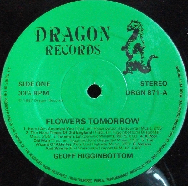 Geoff Higginbottom - Flowers Tomorrow - Used Vinyl Record image 3