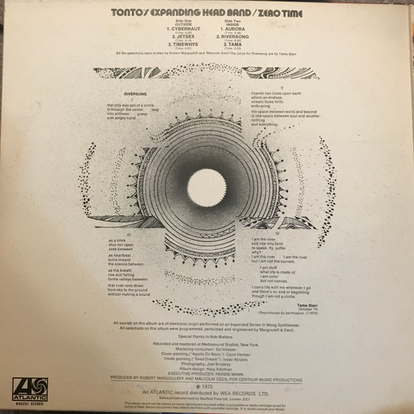 Tonto's Expanding He - Zero Time - Used Vinyl Record image 2