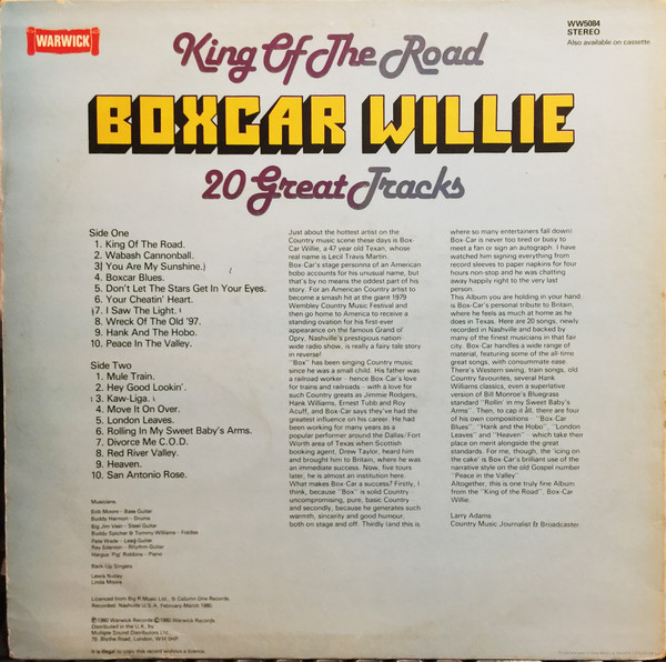 Boxcar Willie - King Of The Road - Used Vinyl Record image 2