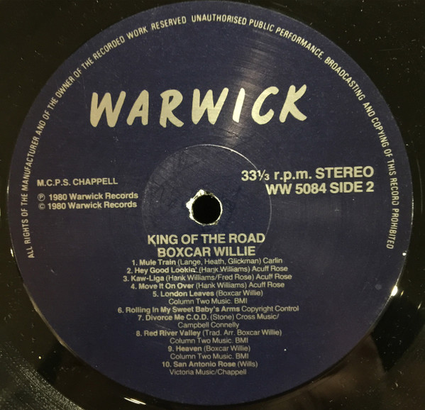 Boxcar Willie - King Of The Road - Used Vinyl Record image 4