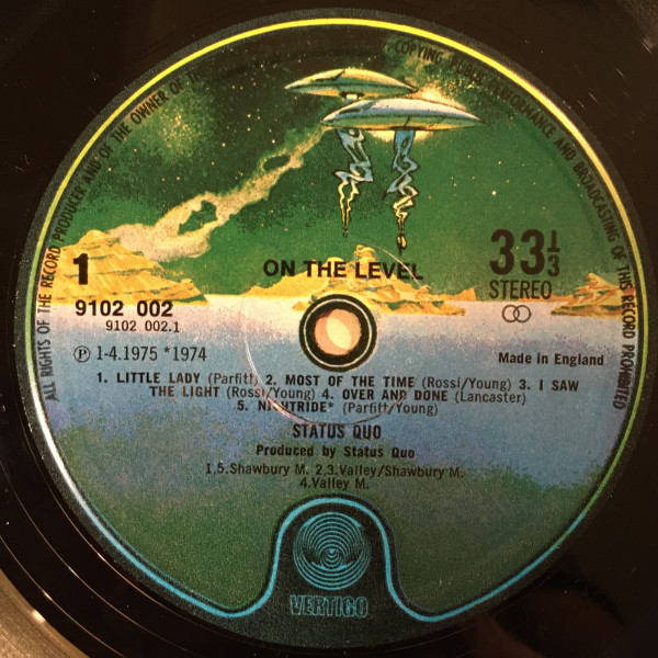 Status Quo - On The Level - Used Vinyl Record image 4