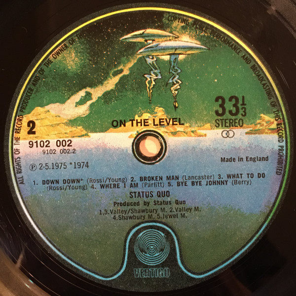 Status Quo - On The Level - Used Vinyl Record image 5