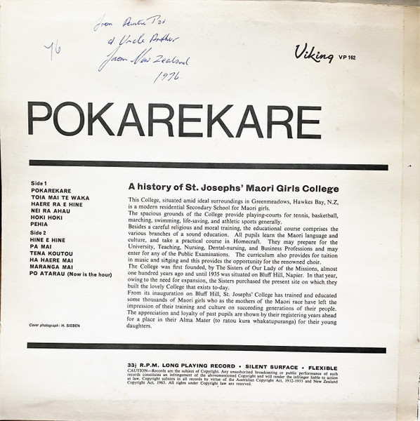St. Joseph's Maori G - Pokarekare - Used Vinyl Record image 2