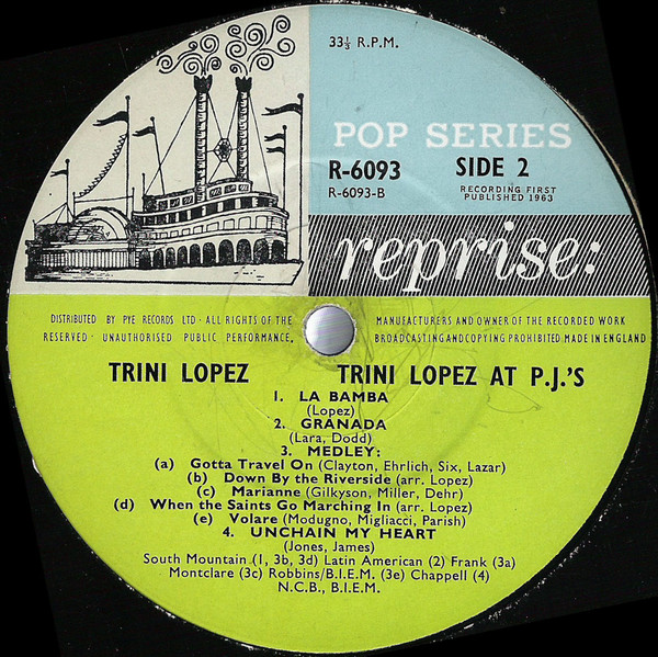 Trini Lopez - At PJ's - Used Vinyl Record image 4