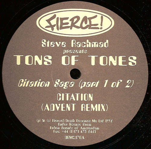 Steve Rachmad - Citation Saga (Part 1 Of 2) - Used Vinyl Record 12" image 3