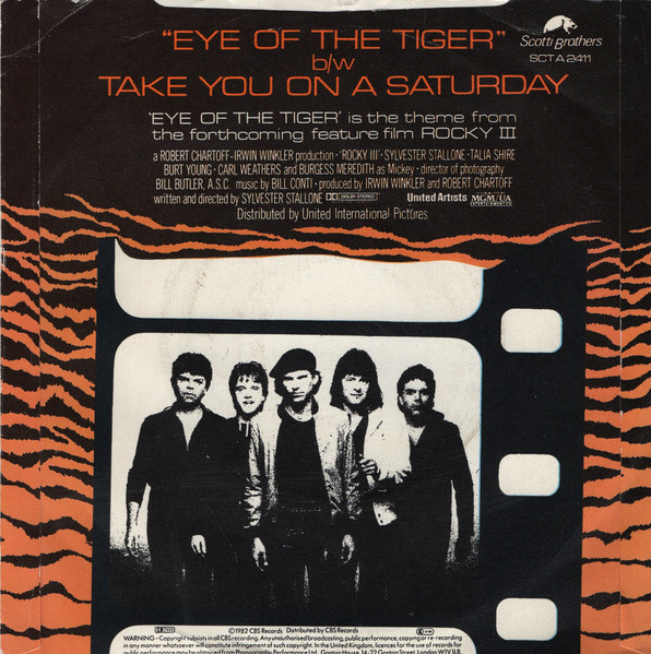 Survivor - Eye Of The Tiger - Used Vinyl Record 7" image 2