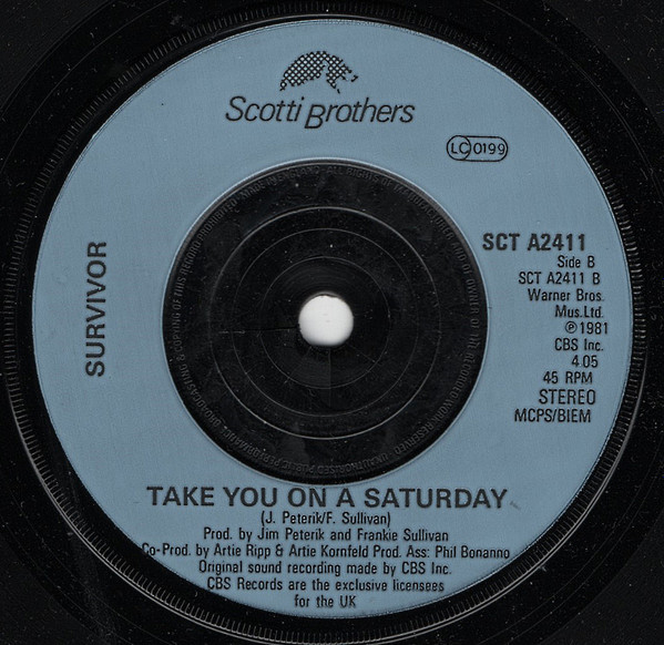 Survivor - Eye Of The Tiger - Used Vinyl Record 7" image 4