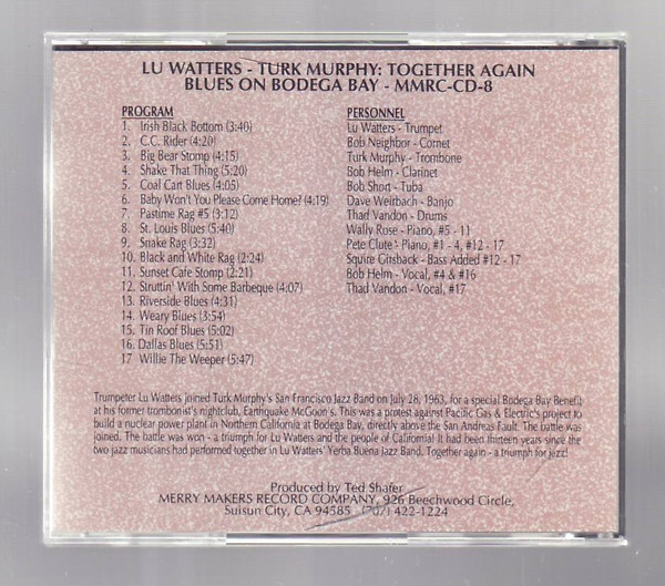Lu Watters - Turk Mu - Together Again Blues On Bodega Bay - Used CD image 2