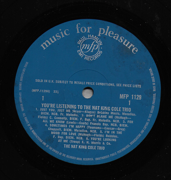 Nat King Cole - Sings With The Trio - Used Vinyl Record image 3