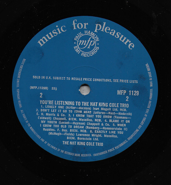 Nat King Cole - Sings With The Trio - Used Vinyl Record image 4