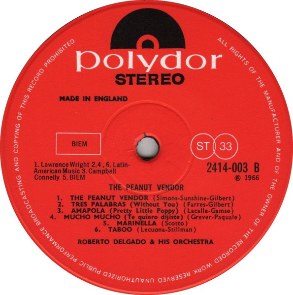 Roberto Delgado & Hi - Peanut Vendor - Used Vinyl Record image 4