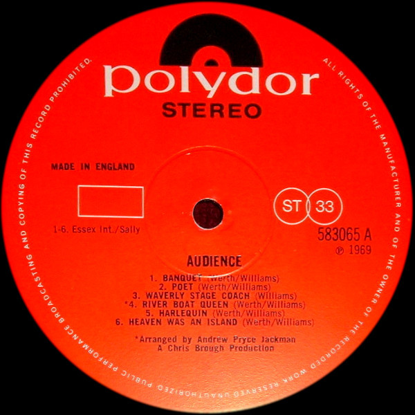Audience - Used Vinyl Record image 3