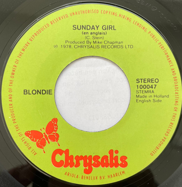 Blondie - Sunday Girl (En Francais) / Sunday Girl (English) - Used Viny image 4