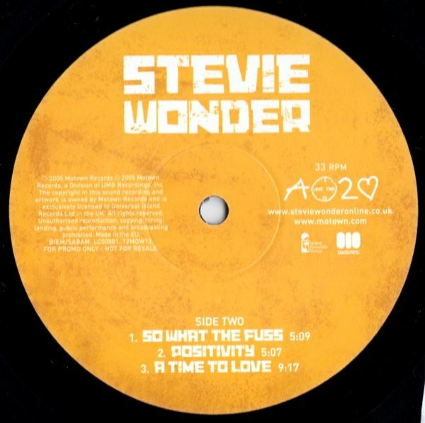 Stevie Wonder - A Time 2 Love Album Sampler - Used Vinyl Reco image 4