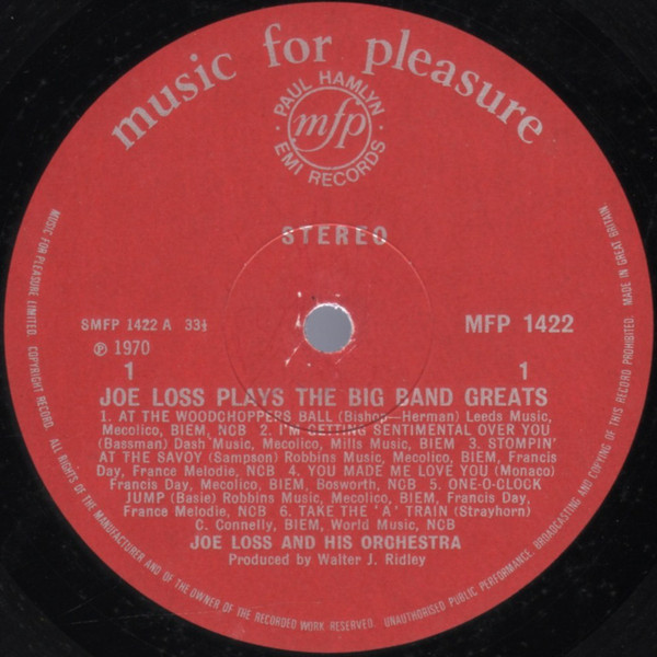Joe Loss - Plays The Big Band Greats - Used Vinyl Record image 3