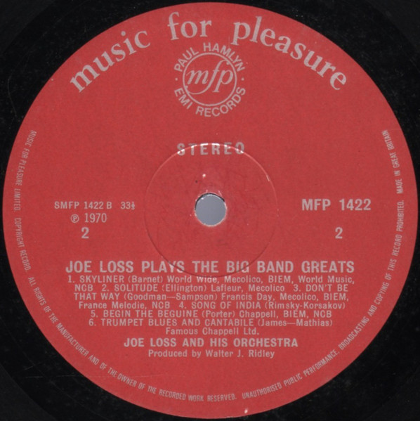 Joe Loss - Plays The Big Band Greats - Used Vinyl Record image 4