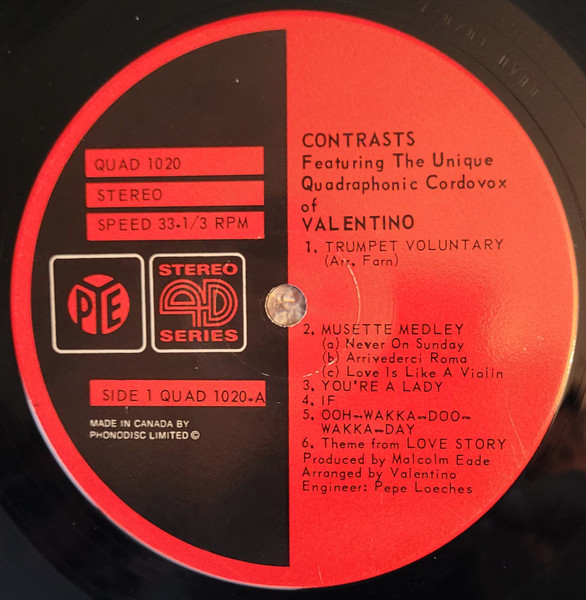 Valentino - Contrasts - Used Vinyl Record image 3