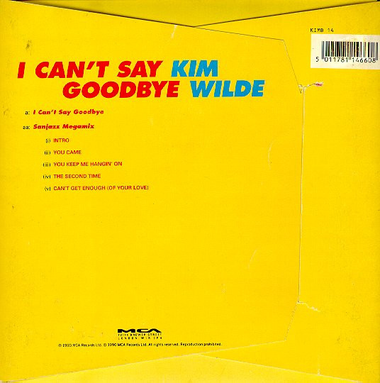 Kim Wilde - I Can't Say Goodbye - Used Vinyl Record 7" image 2