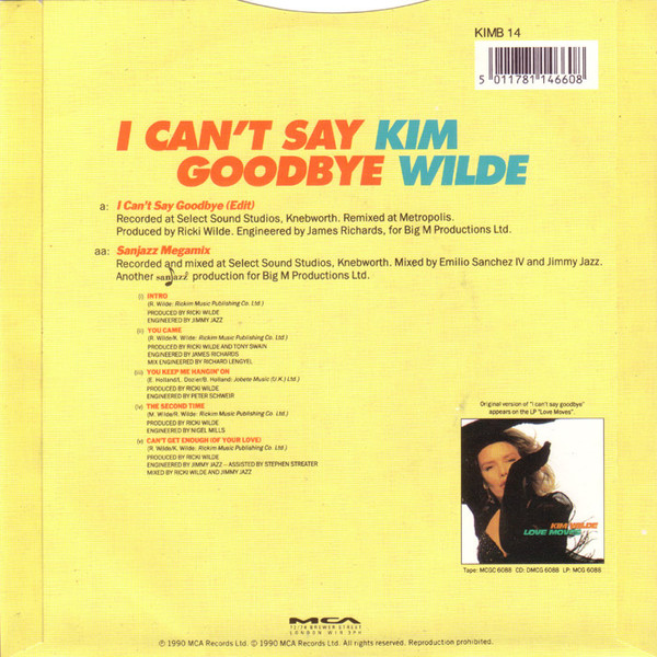 Kim Wilde - I Can't Say Goodbye - Used Vinyl Record 7" image 4