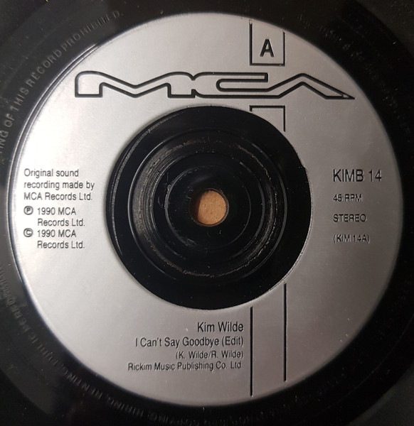 Kim Wilde - I Can't Say Goodbye - Used Vinyl Record 7" image 5