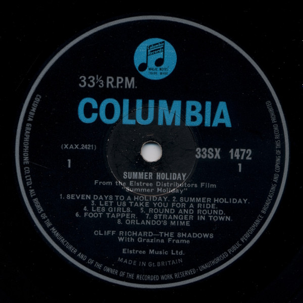 Cliff Richard & The - Summer Holiday - Used Vinyl Record image 3