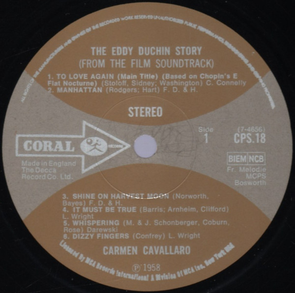 Carmen Cavallaro - Eddy Duchin Story - Used Vinyl Record image 3