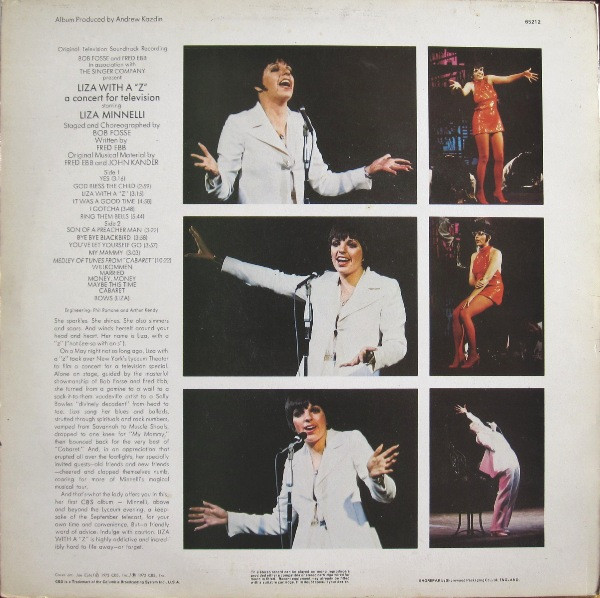 Liza Minnelli - Liza With A ‘Z’. A Concert For Television - Used image 2