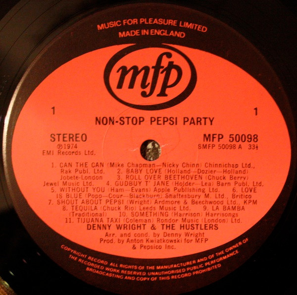 Denny Wright And The - Non Stop Pepsi Party - Used Vinyl Record image 3