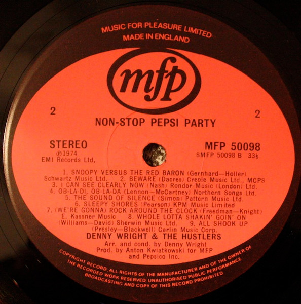 Denny Wright And The - Non Stop Pepsi Party - Used Vinyl Record image 4