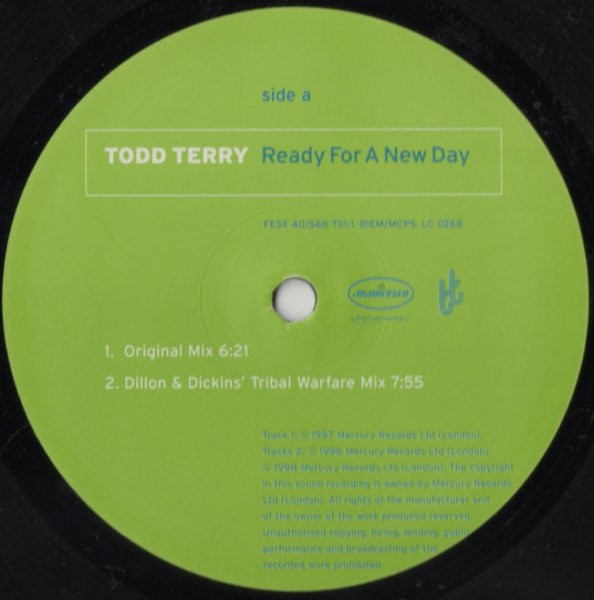 Todd Terry - Ready For A New Day - Used Vinyl Record 12" image 3