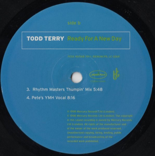 Todd Terry - Ready For A New Day - Used Vinyl Record 12" image 4