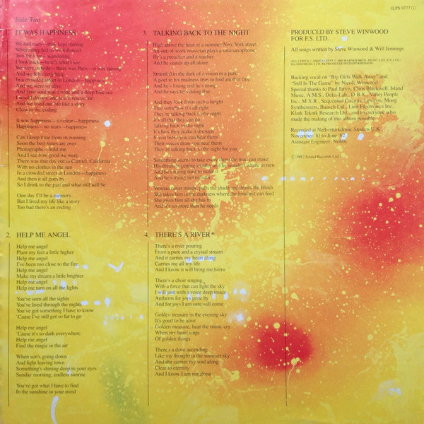 Steve Winwood - Talking Back To The Night - Used Vinyl Record image 4