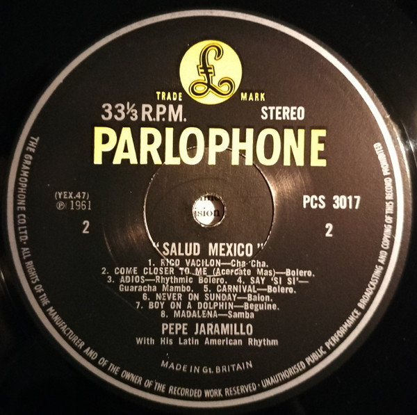 Pepe Jaramillo And H - Salud Mexico - Used Vinyl Record image 4