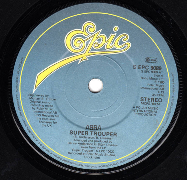 ABBA - Super Trouper - Used Vinyl Record 7" image 3