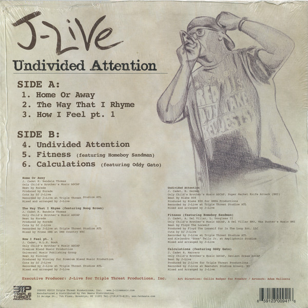 J-Live - Undivided Attention EP - Vinyl Record 12" image 2