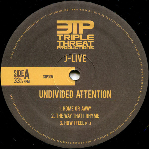 J-Live - Undivided Attention EP - Vinyl Record 12" image 3