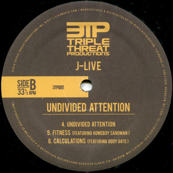 J-Live - Undivided Attention EP - Vinyl Record 12" image 4