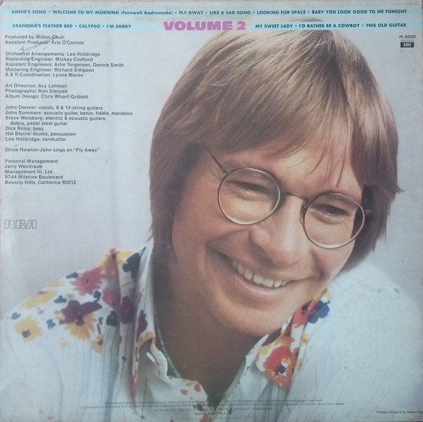 John Denver - Best Of  Volume 2 - Used Vinyl Record image 2