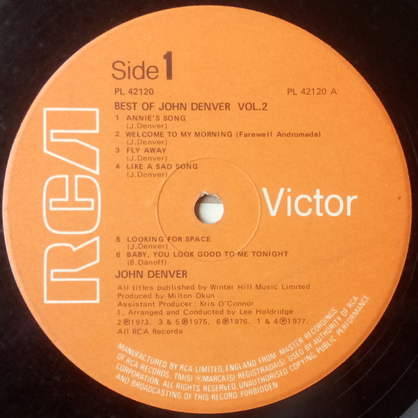 John Denver - Best Of  Volume 2 - Used Vinyl Record image 3