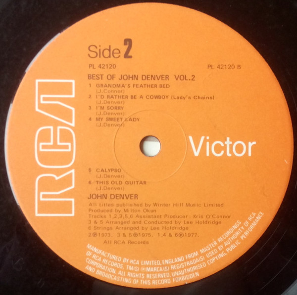 John Denver - Best Of  Volume 2 - Used Vinyl Record image 4