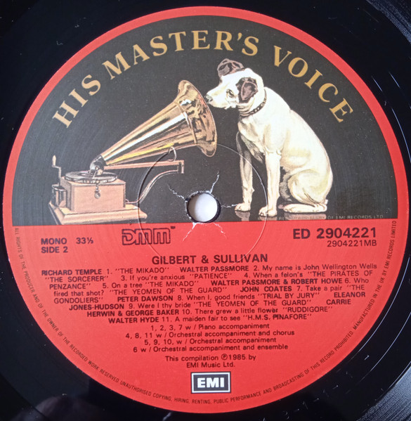 Gilbert & Sullivan - Early Records - Used Vinyl Record image 3