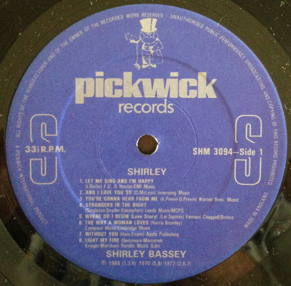Shirley Bassey - Shirley - Used Vinyl Record image 3