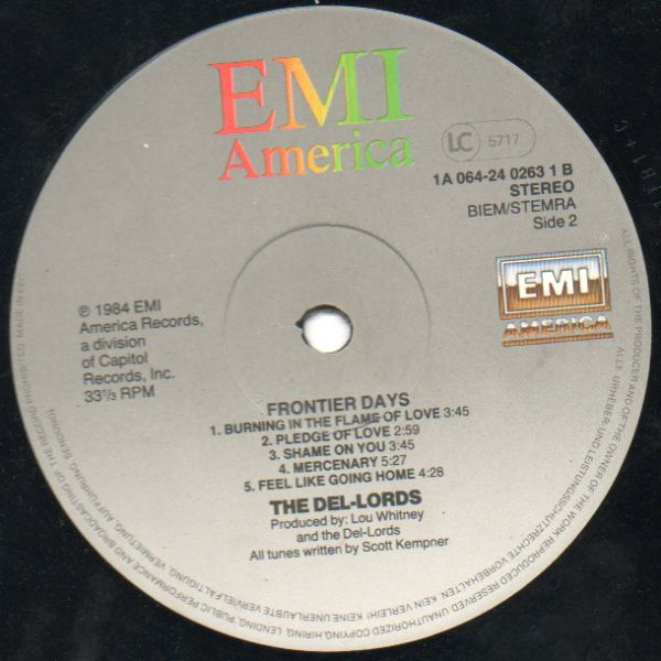 Del Lords - Frontier Days - Used Vinyl Record image 4