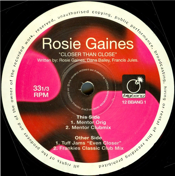 Rosie Gaines - Closer Than Close - Used Vinyl Record 12" image 3
