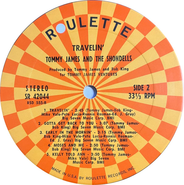 Tommy James & The Sh - Travelin' - Used Vinyl Record image 5