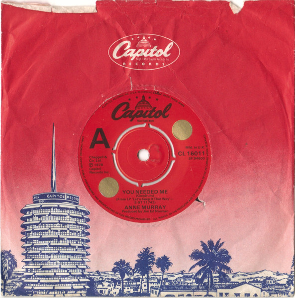 Anne Murray - You Needed Me - Used Vinyl Record 7" image 3