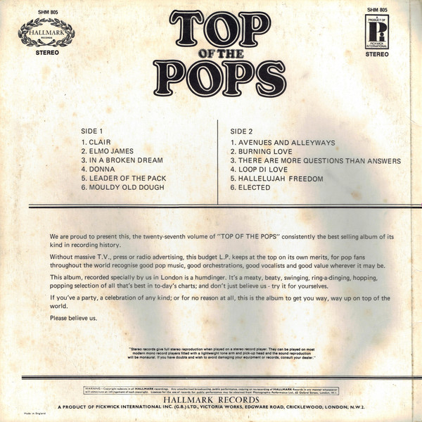 Top Of The Poppers - Top Of The Pops Vol. 27 - Used Vinyl Record image 2